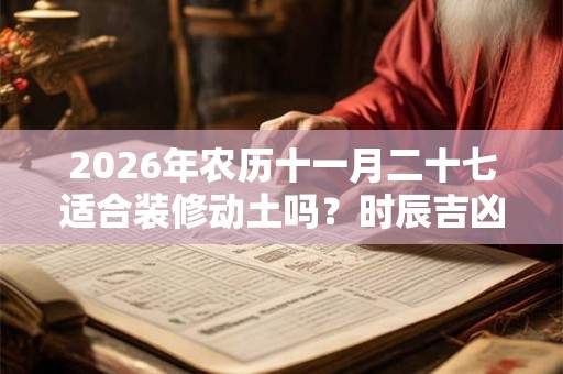 2026年农历十一月二十七适合装修动土吗？时辰吉凶如何？
