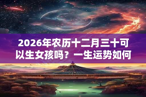 2026年农历十二月三十可以生女孩吗?一生运势如何? 2026年农历十二月三十可以生女孩吗?一生运势如何?