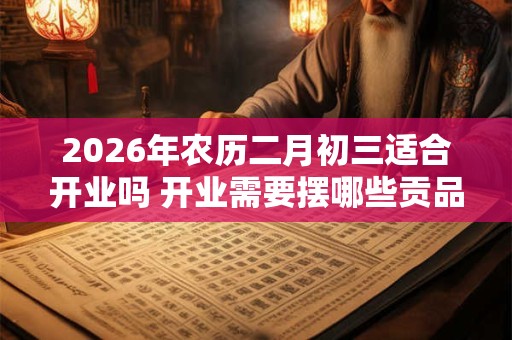 2026年农历二月初三适合开业吗 开业需要摆哪些贡品 2026年农历二月初三适合开业吗 开业需要摆哪些贡品