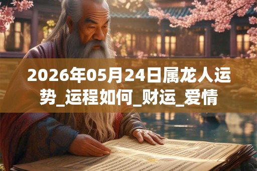 2026年05月24日属龙人运势_运程如何_财运_爱情