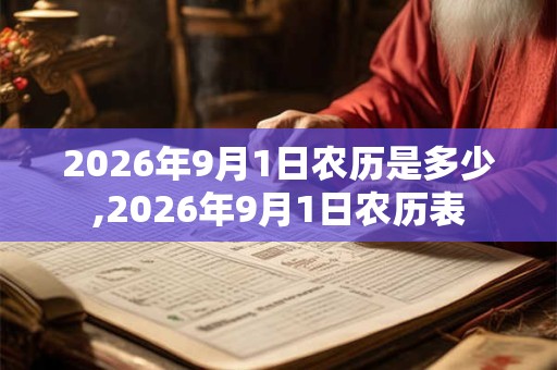 2026年9月1日农历是多少,2026年9月1日农历表