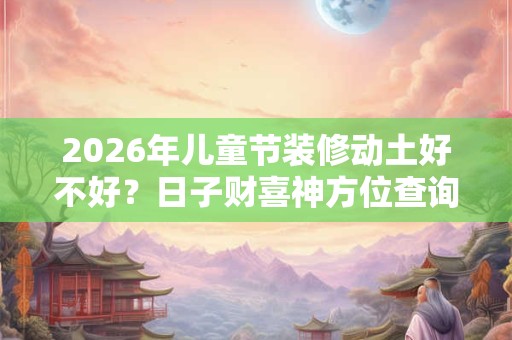 2026年儿童节装修动土好不好?日子财喜神方位查询? 2026年儿童节装修动土好不好?日子财喜神方位查询?
