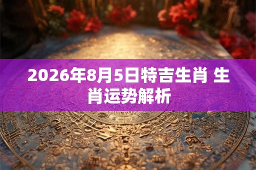 2026年8月5日特吉生肖 生肖运势解析