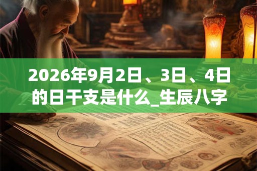 2026年9月2日、3日、4日的日干支是什么_生辰八字