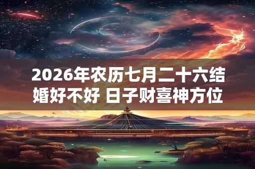 2026年农历七月二十六结婚好不好 日子财喜神方位 2026年农历七月二十六结婚好不好 日子财喜神方位