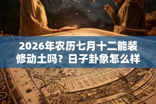 2026年农历七月十二能装修动土吗?日子卦象怎么样? 2026年农历七月十二能装修动土吗?日子卦象怎么样?