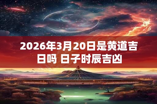 2026年3月20日是黄道吉日吗 日子时辰吉凶 2026年3月20日是黄道吉日吗 日子时辰吉凶