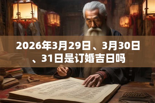 2026年3月29日、3月30日、31日是订婚吉日吗 2026年3月29日、3月30日、31日是订婚吉日吗