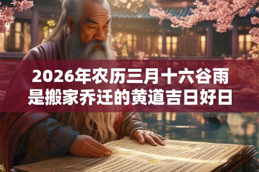 2026年农历三月十六谷雨是搬家乔迁的黄道吉日好日子吗？