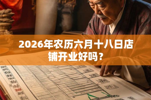 2026年农历六月十八日店铺开业好吗？