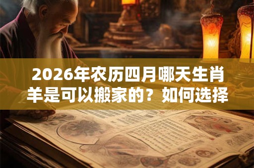 2026年农历四月哪天生肖羊是可以搬家的？如何选择搬家时间？