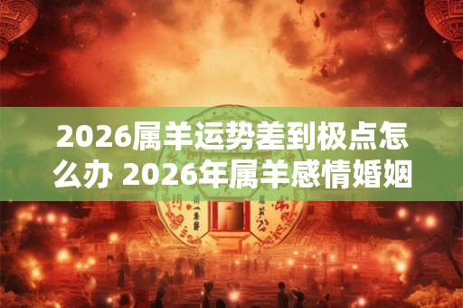 2026属羊运势差到极点怎么办 2026年属羊感情婚姻咋样 2026属羊运势差到极点怎么办 2026年属羊感情婚姻咋样