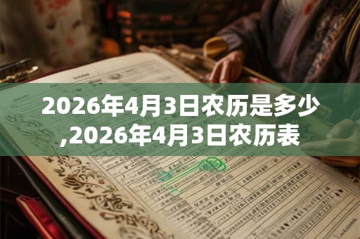 2026年4月3日农历是多少,2026年4月3日农历表