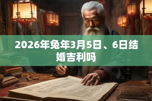 2026年兔年3月5日、6日结婚吉利吗 2026年兔年3月5日、6日结婚吉利吗