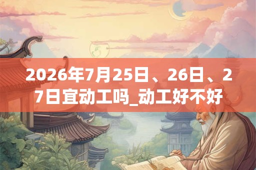 2026年7月25日、26日、27日宜动工吗_动工好不好
