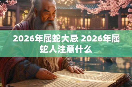 2026年属蛇大忌 2026年属蛇人注意什么