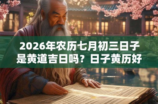 2026年农历七月初三日子是黄道吉日吗？日子黄历好不好？