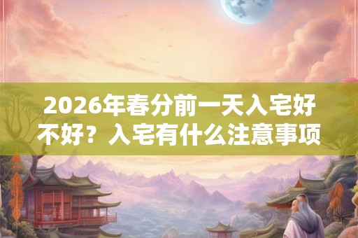 2026年春分前一天入宅好不好?入宅有什么注意事项? 2026年春分前一天入宅好不好?入宅有什么注意事项?