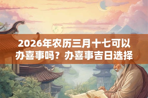 2026年农历三月十七可以办喜事吗?办喜事吉日选择原则? 2026年农历三月十七可以办喜事吗?办喜事吉日选择原则?