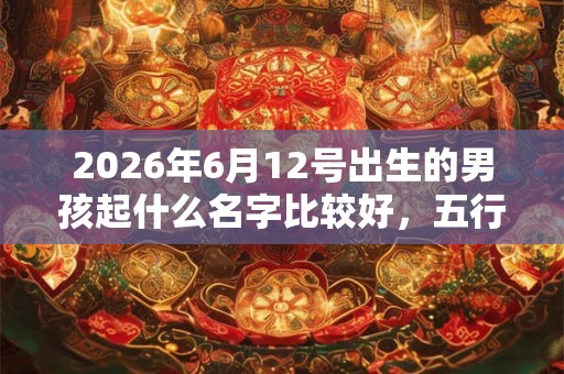 2026年6月12号出生的男孩起什么名字比较好，五行属什么