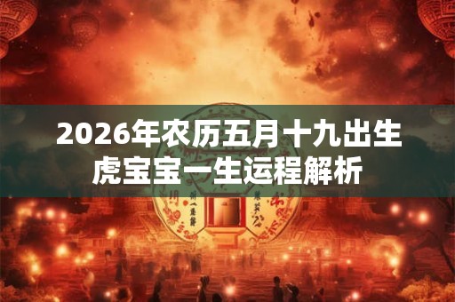 2026年农历五月十九出生虎宝宝一生运程解析
