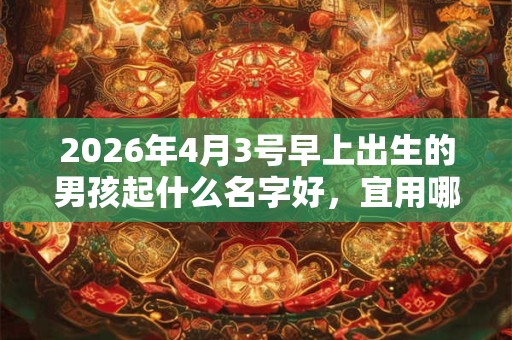 2026年4月3号早上出生的男孩起什么名字好,宜用哪些名字呢? 2026年4月3号早上出生的男孩起什么名字好,宜用哪些名字呢?