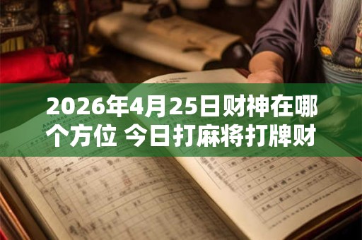 2026年4月25日财神在哪个方位 今日打麻将打牌财运方位! 2026年4月25日财神在哪个方位 今日打麻将打牌财运方位!