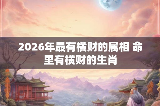 2026年最有横财的属相 命里有横财的生肖 2026年最有横财的属相 命里有横财的生肖