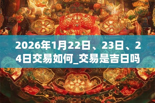 2026年1月22日、23日、24日交易如何_交易是吉日吗 2026年1月22日、23日、24日交易如何_交易是吉日吗