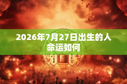 2026年7月27日出生的人命运如何