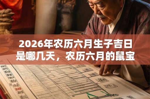 2026年农历六月生子吉日是哪几天，农历六月的鼠宝宝好不好？