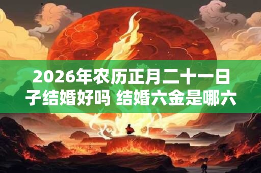2026年农历正月二十一日子结婚好吗 结婚六金是哪六金