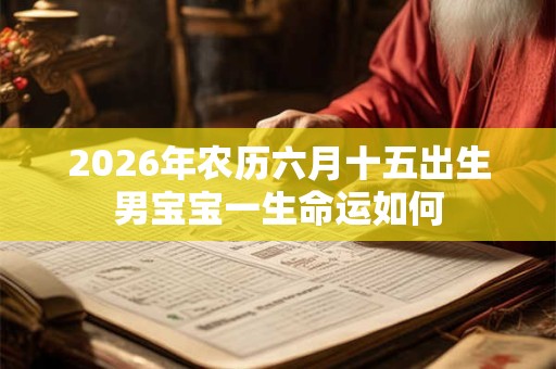2026年农历六月十五出生男宝宝一生命运如何