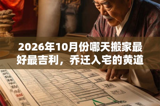 2026年10月份哪天搬家最好最吉利，乔迁入宅的黄道吉日