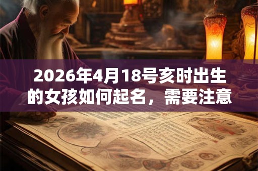 2026年4月18号亥时出生的女孩如何起名,需要注意什么 2026年4月18号亥时出生的女孩如何起名,需要注意什么