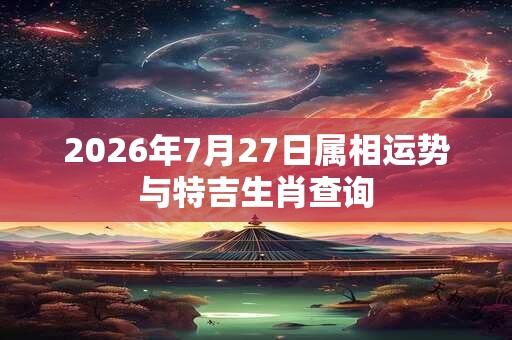 2026年7月27日属相运势与特吉生肖查询