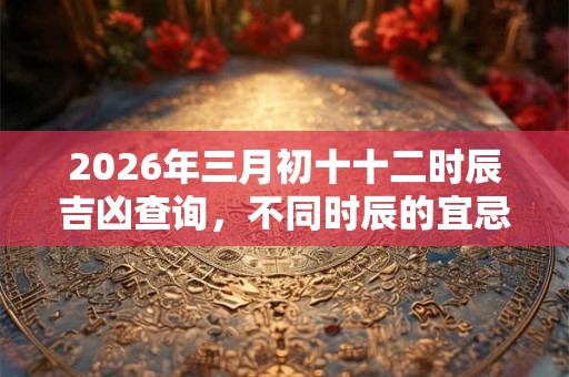 2026年三月初十十二时辰吉凶查询，不同时辰的宜忌事项