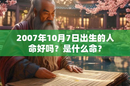 2007年10月7日出生的人命好吗？是什么命？