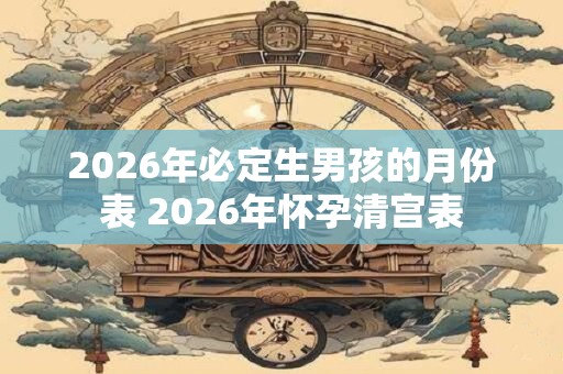 2026年必定生男孩的月份表 2026年怀孕清宫表