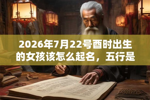 2026年7月22号酉时出生的女孩该怎么起名，五行是什么？