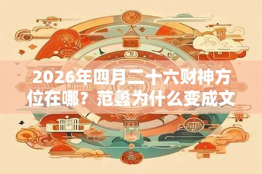 2026年四月二十六财神方位在哪？范蠡为什么变成文财神了？