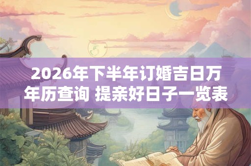 2026年下半年订婚吉日万年历查询 提亲好日子一览表