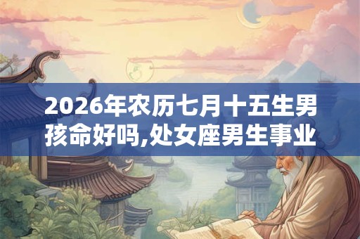 2026年农历七月十五生男孩命好吗,处女座男生事业运怎样？