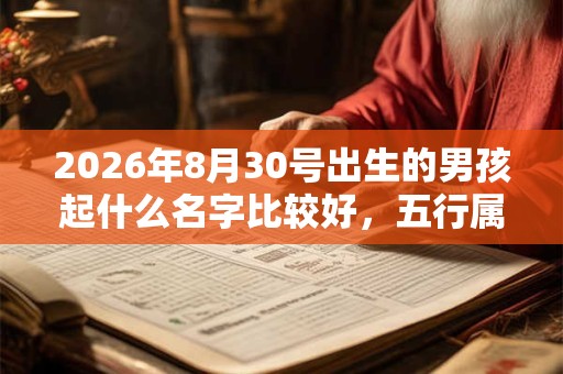 2026年8月30号出生的男孩起什么名字比较好，五行属什么