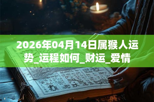 2026年04月14日属猴人运势_运程如何_财运_爱情