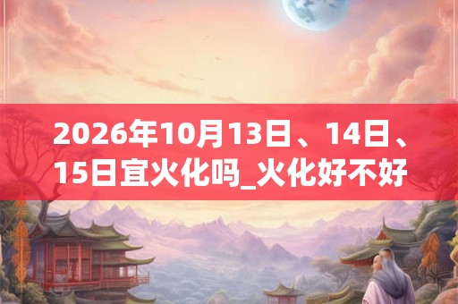 2026年10月13日、14日、15日宜火化吗_火化好不好