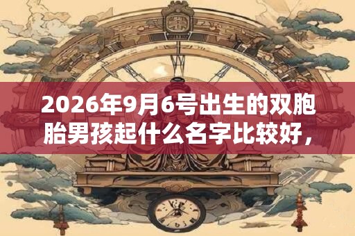 2026年9月6号出生的双胞胎男孩起什么名字比较好,五行属什么 2026年9月6号出生的双胞胎男孩起什么名字比较好,五行属什么