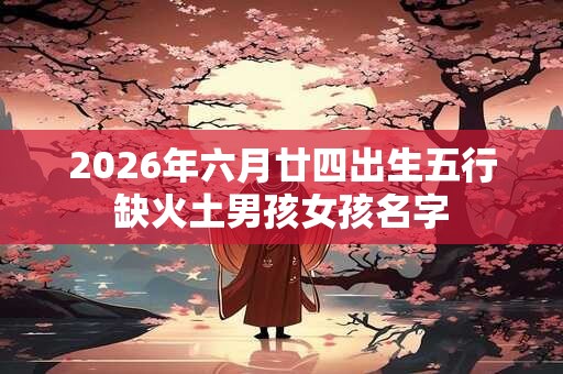 2026年六月廿四出生五行缺火土男孩女孩名字