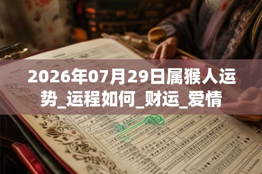 2026年07月29日属猴人运势_运程如何_财运_爱情 2026年07月29日属猴人运势_运程如何_财运_爱情