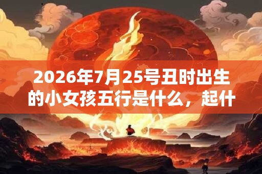 2026年7月25号丑时出生的小女孩五行是什么，起什么名字好？